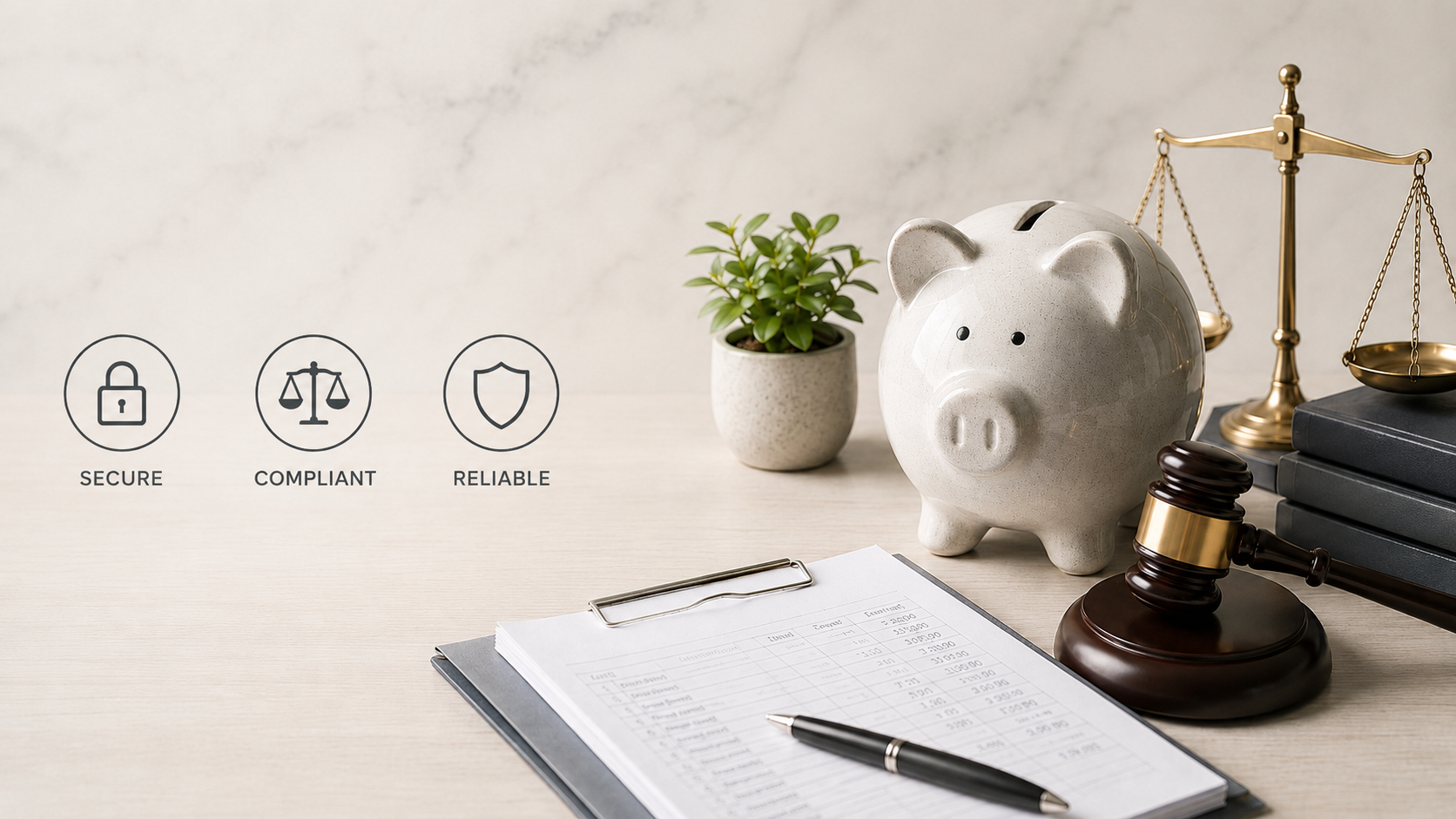 Legal accounting setup with compliance and reliability theme